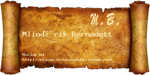 Mlinárik Bernadett névjegykártya